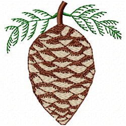Pine Cone Embroidery Design 3